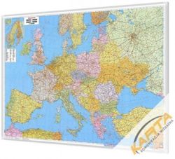 Mapa korkowa Europy polityczno-drogowa