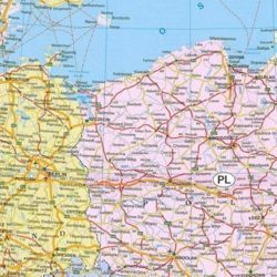 Mapa magnetyczna Europy - polityczno-drogowa
